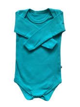 Load image into Gallery viewer, Beeboobuzz Long sleeved Baby Vest Turquoise Little Twidlets
