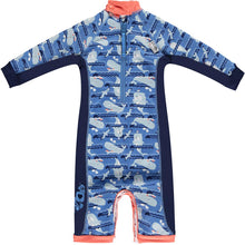Load image into Gallery viewer, Close Toddler Snuggle Swimsuit Whales Little Twidlets 
