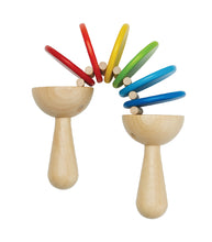 Load image into Gallery viewer, Plan Toys wooden rainbow Clatter instrument little twidlets
