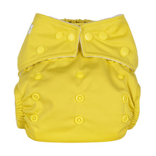Load image into Gallery viewer, baba and boo reusable one size cloth nappy little twidlets jasmine yellow
