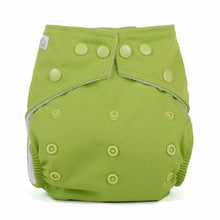 Load image into Gallery viewer, baba and boo reusable one size cloth nappy little twidlets lime green 
