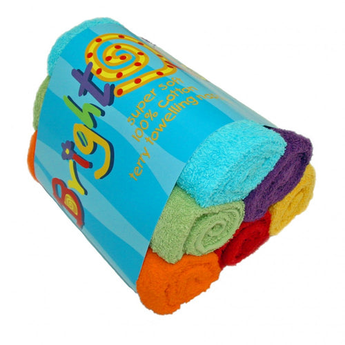 Bright Bots 6pack Coloured Terry Squares traditional reusable cloth nappy Little Twidlets