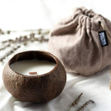 Load image into Gallery viewer, Coconut Scented Candle in Coconut Shell little twidlets
