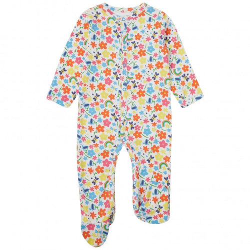 Piccalilly Footed Sleepsuit, Rainbow Meadow Little Twidlets