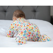 Load image into Gallery viewer, Piccalilly Footed Sleepsuit, Rainbow Meadow Little Twidlets

