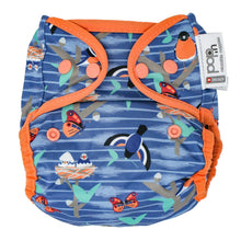 Load image into Gallery viewer, close parent pop in Reusable Cloth nappy snaps Twilight garden Little twidlets
