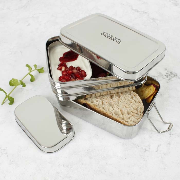 Panna – Two Tier Rectangle Lunch Box with Mini Container