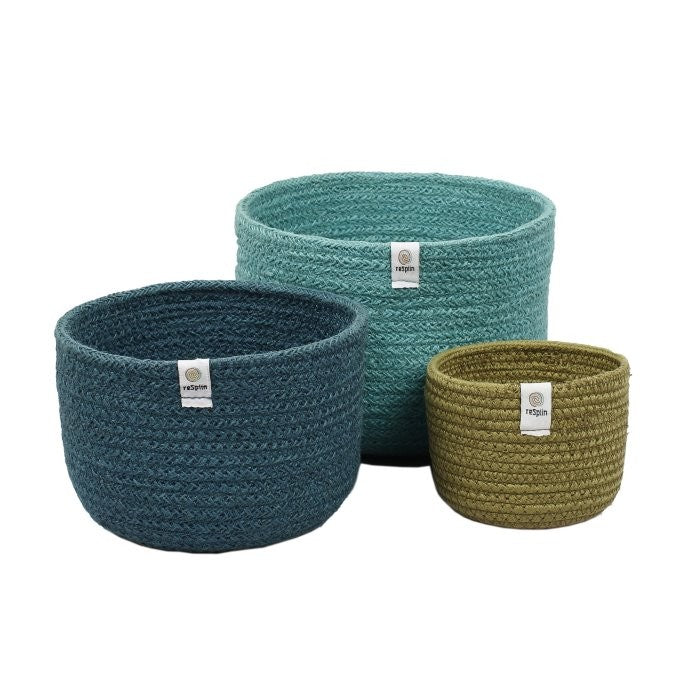 Jute Tall Basket Set – Ocean