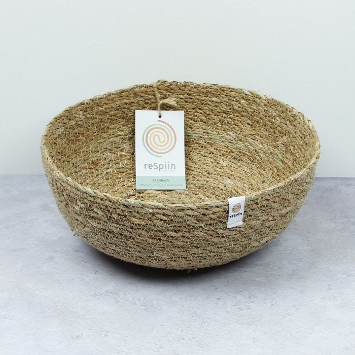 Large ReSpiin Natural seagrass bowl | Little Twidlets