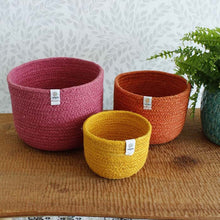 Load image into Gallery viewer, ReSpiin baskets, set of 3 &#39;fire&#39; sustainable jute | Little Twidlets
