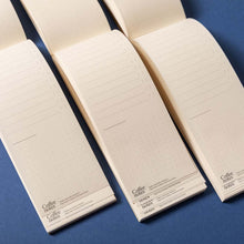 Load image into Gallery viewer, Set of beige notebooks with &#39;Coffee Notes&#39; text on a blue background | Little Twidlets
