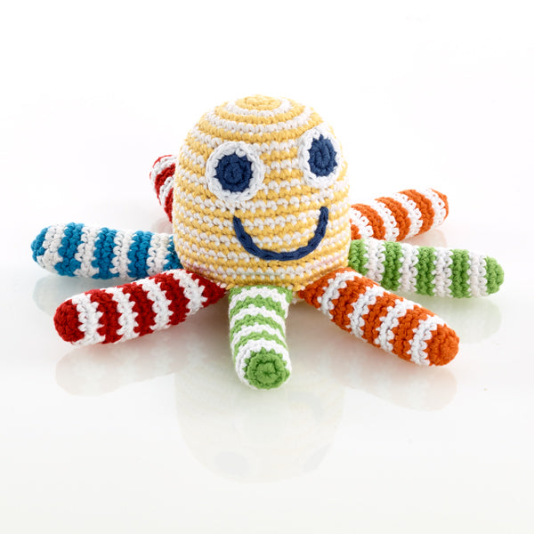 Octopus rattle – yellow