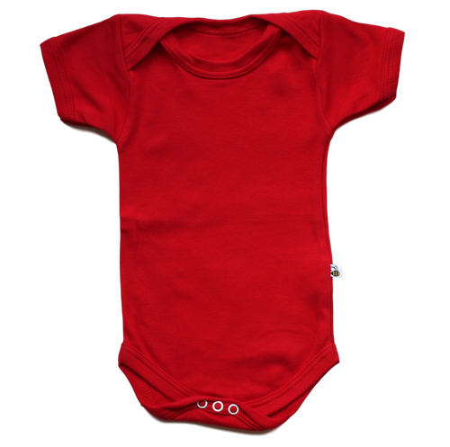 Beeboobuzz Short Sleeved Baby Vest red Little Twidlets