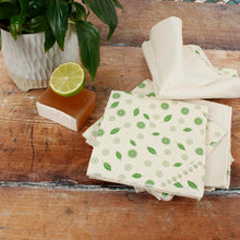 Load image into Gallery viewer, Organic Cotton Unpaper Towels – Mint Leaf – Pack of 5
