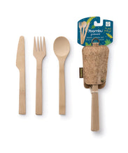 Load image into Gallery viewer, Bamboo Travel Utensil Set with Cork Pouch
