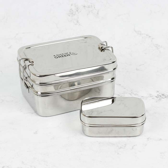 Panna – Two Tier Rectangle Lunch Box with Mini Container