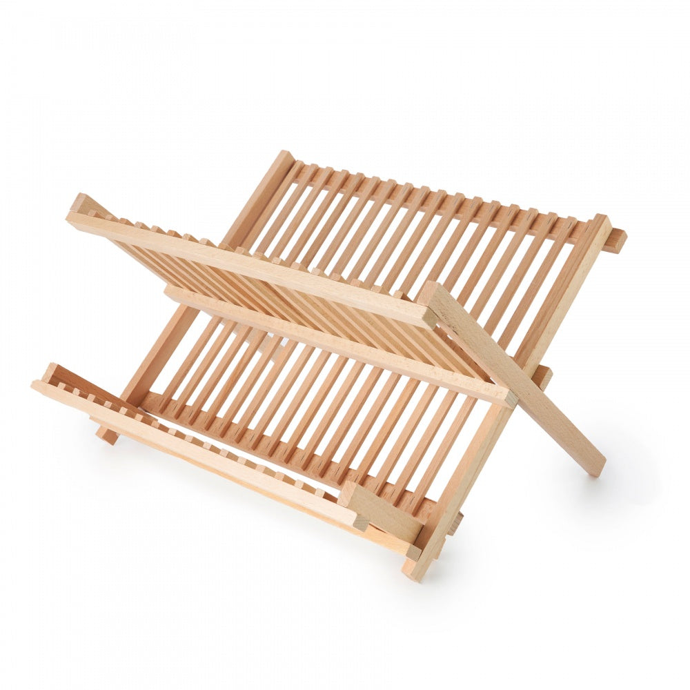 Wooden folding dish rack on a white background Eco Living | Little Twidlets