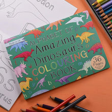 Load image into Gallery viewer, Alphabet of Amazing Dinosaurs Colouring Book Button and Squirt | Little Twidlets
