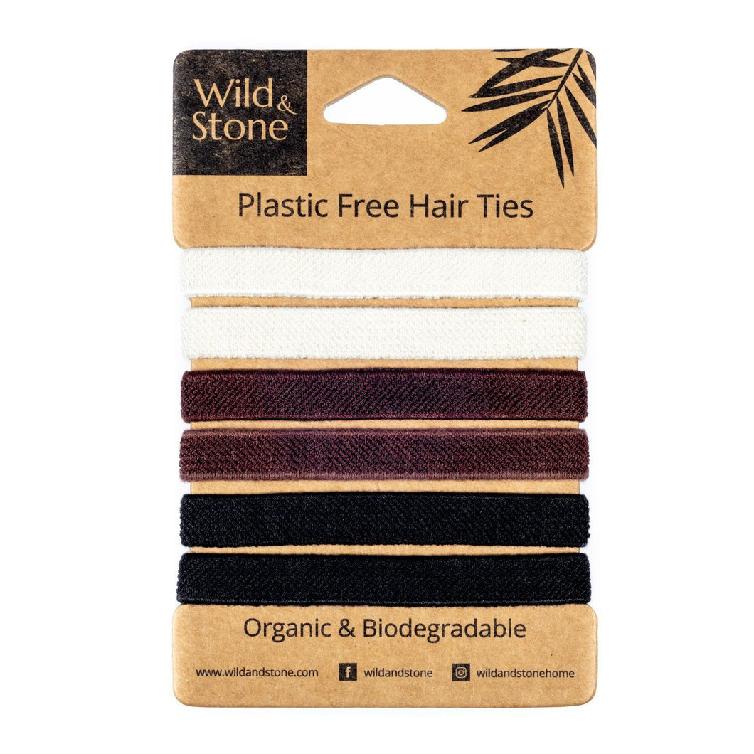 Plastic Free Hair band Ties -Natural. Pack of Six little twidlets