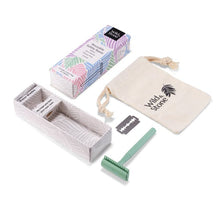 Load image into Gallery viewer, Reusable Safety Razor for Women &amp; Men - Includes 5 Blades and Travel Bag
