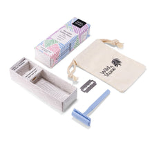 Load image into Gallery viewer, Reusable Safety Razor for Women &amp; Men - Includes 5 Blades and Travel Bag
