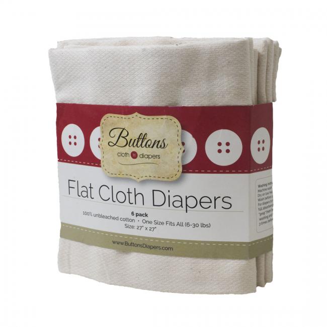 Buttons Flat Cloth Diapers 6 pack