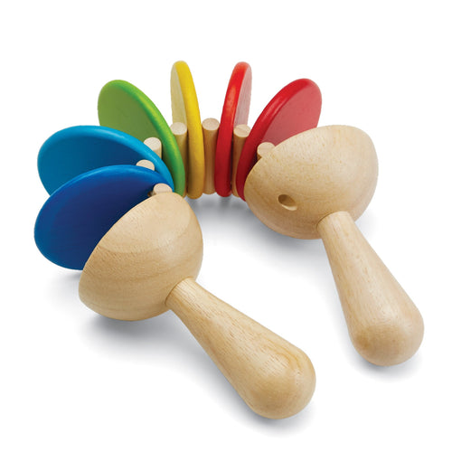 Plan Toys wooden rainbow Clatter instrument little twidlets