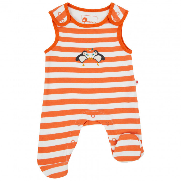 Piccalilly Footed Dungarees - Puffins Little Twidlets