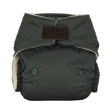 Load image into Gallery viewer, Baba and Boo reusable newborn cloth nappy little twidlets graphite black grey dark grey
