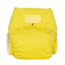 Load image into Gallery viewer, Baba and Boo reusable newborn cloth nappy little twidlets jasmine bright yellow
