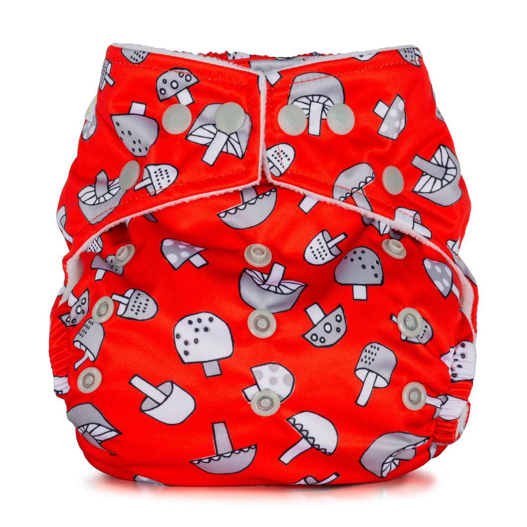 Baba and Boo One Size Nappy - NEW Prints Little Twidlets Toadstools