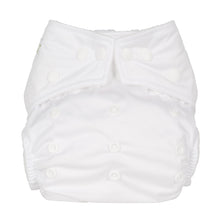 Load image into Gallery viewer, baba and boo reusable one size cloth nappy little twidlets cotton white
