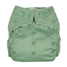 Load image into Gallery viewer, baba and boo reusable one size cloth nappy little twidlets sage green
