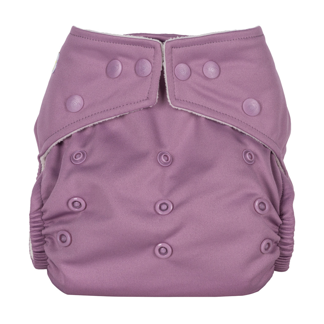 baba and boo reusable one size cloth nappy little twidlets wisteria purple