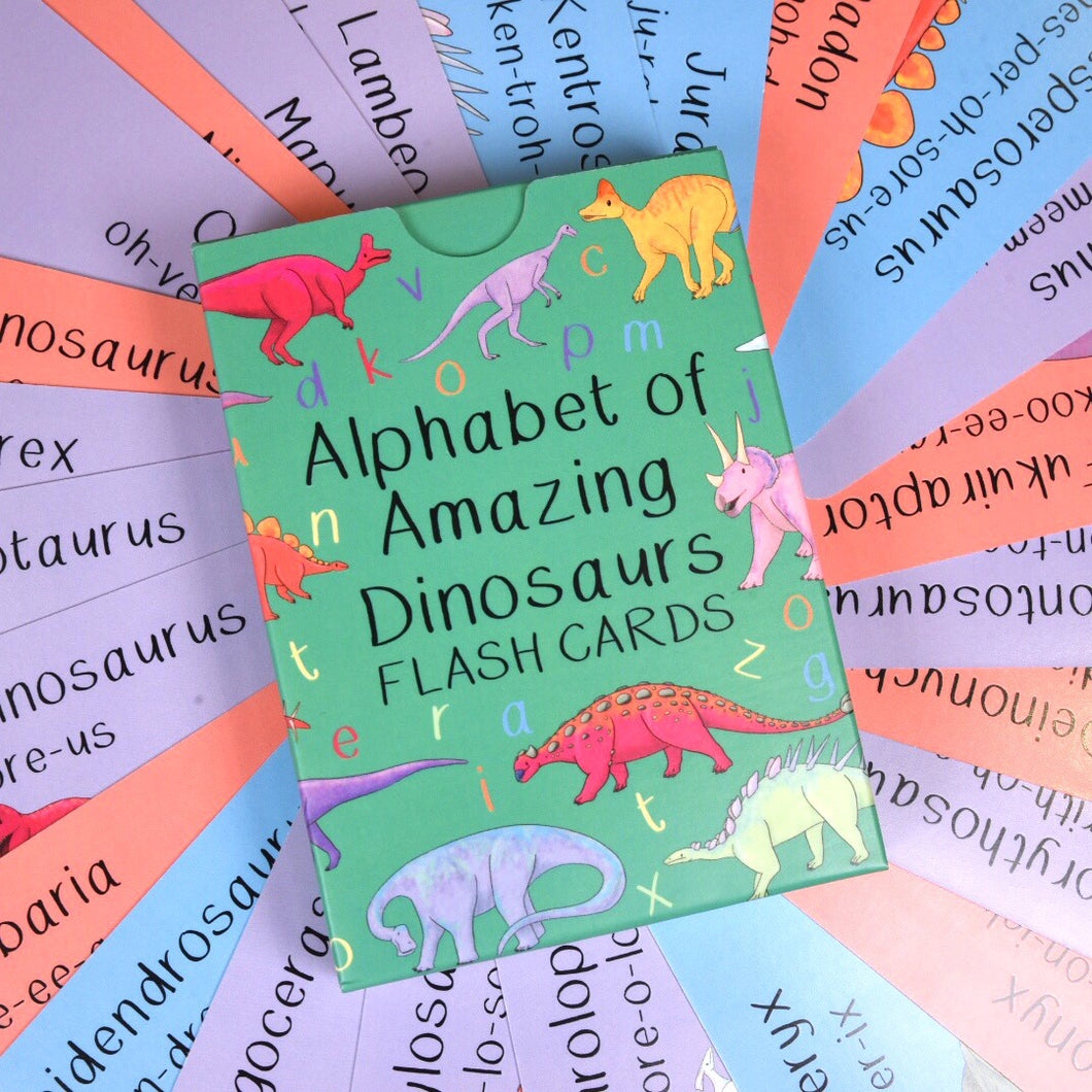 Alphabet Of Amazing Dinosaurs Flash Cards | Button and Squirt | Little Twidlets