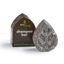 Load image into Gallery viewer, Eco living soap free sustainable shampoo bars Little Twidlets Patchouli and dark coco

