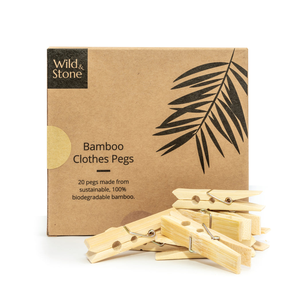 Bamboo Laundry Pegs – Biodegradable & Vegan – 20 Pack