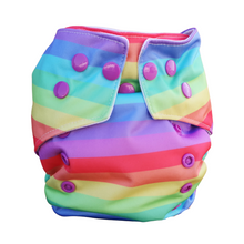 Load image into Gallery viewer, Sew Sustainable Reusable Nappies rainbow stripes Little Twidlets
