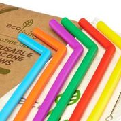 Load image into Gallery viewer, Reusable Silicone Straws 6 pack
