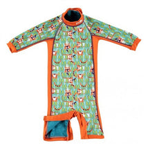 Load image into Gallery viewer, Close Toddler Snuggle Swimsuit hidden animals oswald tiger Little Twidlets 
