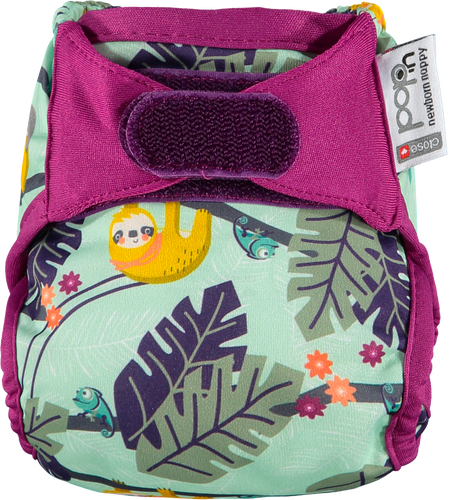 Pop-in Reusable Newborn Cloth Nappy Sloth Little Twidlets 