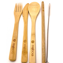 Load image into Gallery viewer, Eco friendly Bamboo cutlery set Little Twidlets

