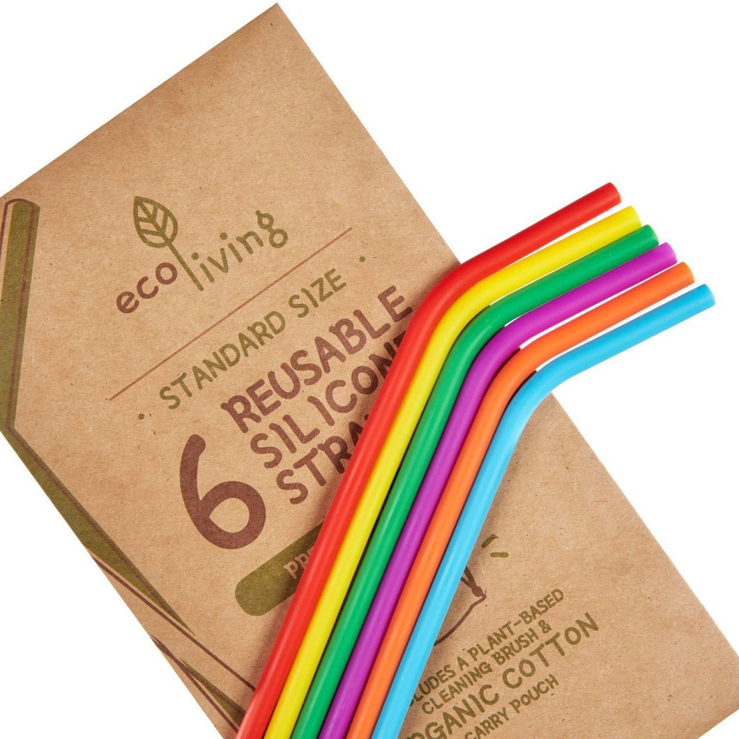 Reusable Silicone Straws 6 pack