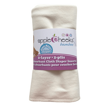 Load image into Gallery viewer, AppleCheeks Bamboo Insert for Reusable nappy 2 pack Little Twidlets
