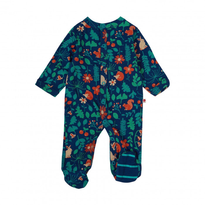Piccalilly Footed Sleepsuit, Nature Trail Babygrow organic sustainable. Little Twidlets 