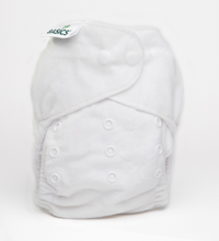 Load image into Gallery viewer, Bambooty Minky basics cloth reusable nappy, Little Twidlets white
