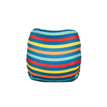 Load image into Gallery viewer, Tots Bots Reusable Swim Nappy Little Twidlets Rainbow stripes
