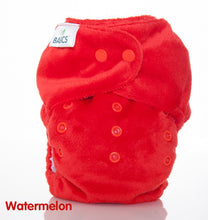 Load image into Gallery viewer, Bambooty Minky basics cloth reusable nappy, Little Twidlets watermelon red
