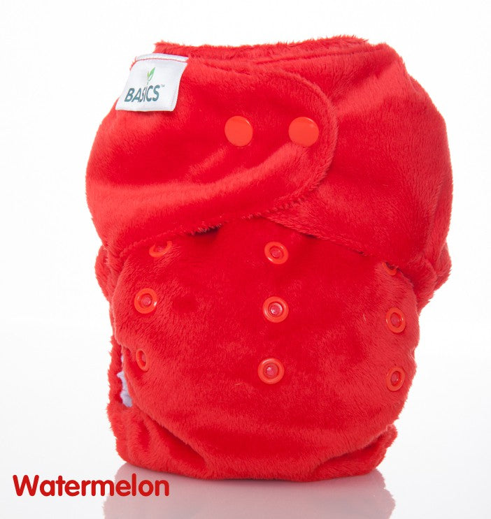 Bambooty Minky basics cloth reusable nappy, Little Twidlets watermelon red